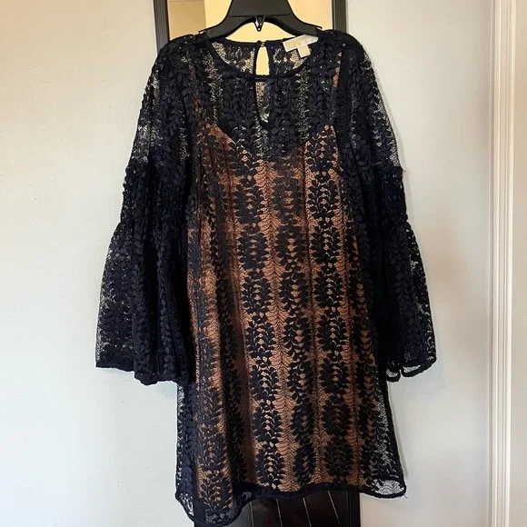 Michael Kors Lace Dress w Slip Navy Sz S